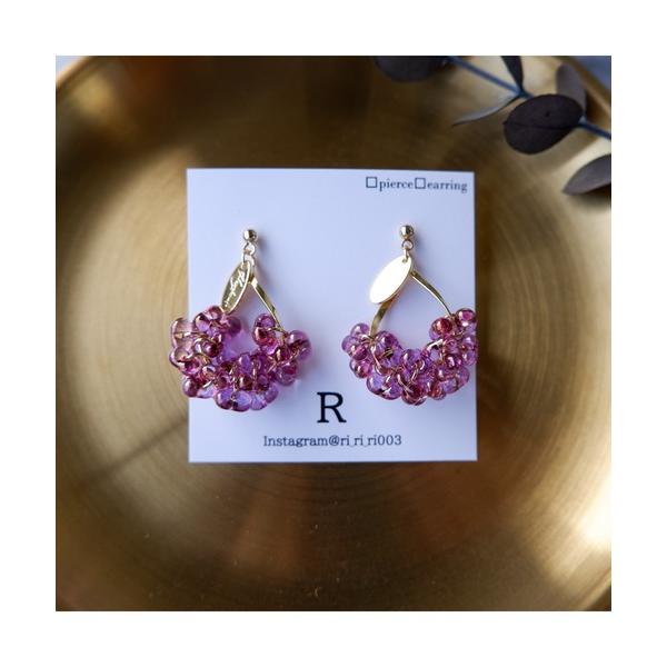 ピアス 「R」920　チェコビーズフープピアス(MA) レディース