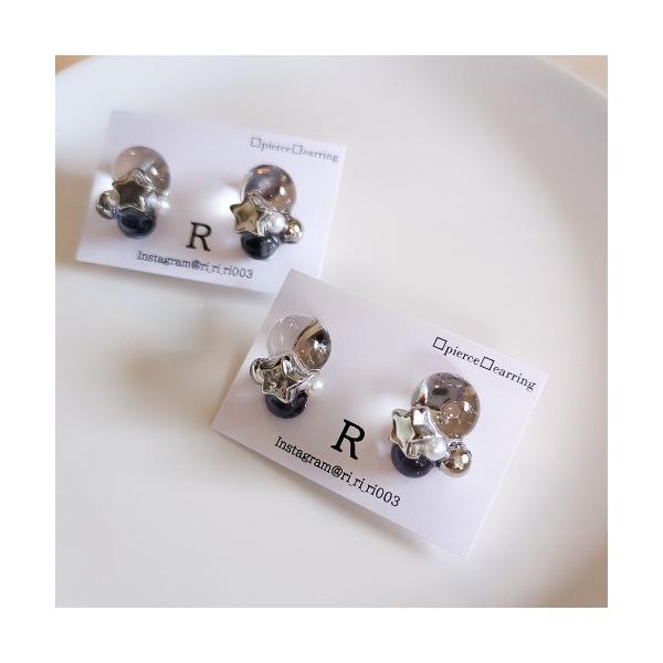 ピアス 「R」922　バブル×星ピアス(MA) レディース