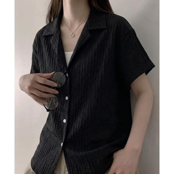 シャツ 半袖 「UNISEX」ワッシャー加工 ドロップショルダー 半袖レギュラーカラーシャツ メンズ...