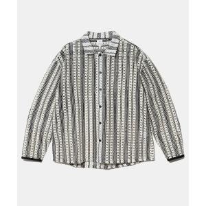 シャツ Revo./レヴォ　透かし編みフラワーストライプ LSシャツ メンズ レディース
