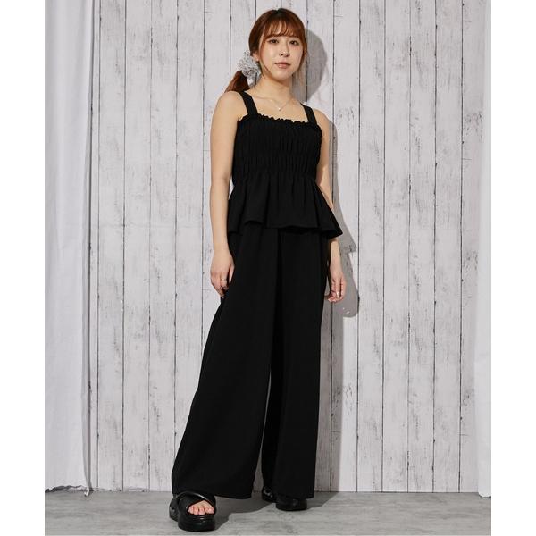 オールインワン 「シャーリングキャミオールインワン」オールインワン／カジュアル／春夏秋／全3色 レデ...