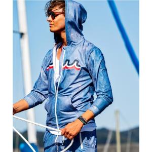 ラッシュガード muta MARINE/ムータ マリン/別注DENIMプリントラッシュパーカー メンズ レディース