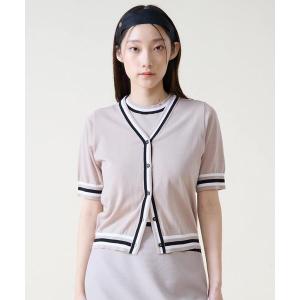 カーディガン トリプルラインカーディガン レディース