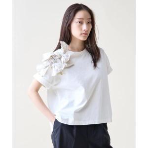 tシャツ ショルダーリボンTシャツ レディース