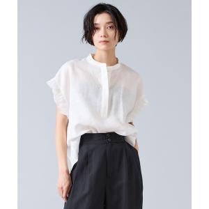 ブラウス シャツ 「定番」リネンギャザースリーブブラウス レディース