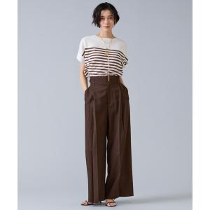 ワイドパンツ パンツ テンセルナイロンタックワイドパンツ レディース