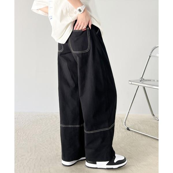 「Java」 パンツ MEDIUM ブラック レディース