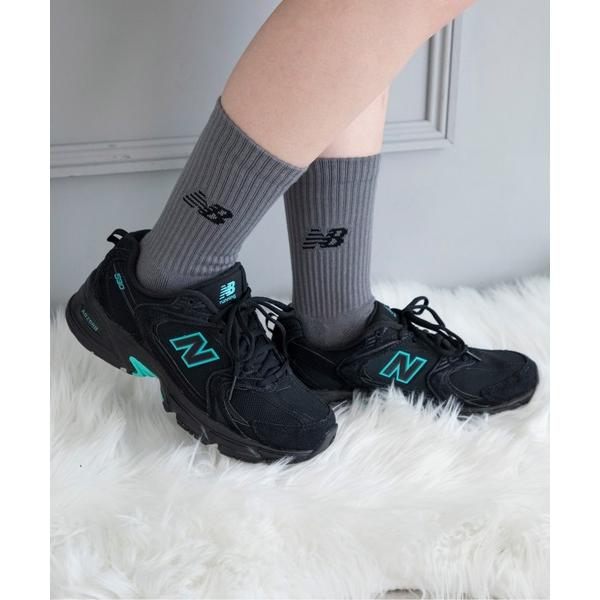 「New Balance」 ローカットスニーカー 24.5cm ブラック レディース