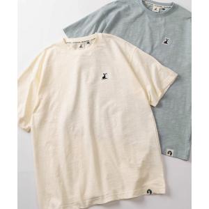 tシャツ 「76」「CAPTAIN STAG/キャプテンスタッグ」ワンポイントワッペン スラブ クルーネック Tシャツ/ユニセックス/レディース/メンズ メンズ レディース