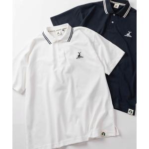 ポロシャツ 「76」「CAPTAIN STAG/キャプテンスタッグ」ワンポイント刺繍 襟ライン ポロシャツ/ユニセックス/レディース/メンズ