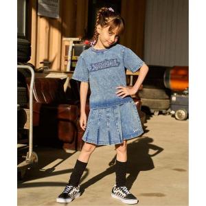 セットアップ ピグメント加工Tシャツ+プリーツスカートセット キッズ 子供服 女の子