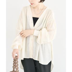 ブラウス シャツ リブドッキングシアーシャツ レディース