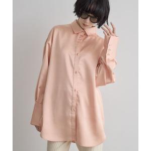 ブラウス シャツ サテンBIGシャツ レディース