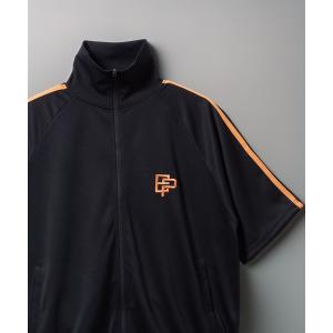 tシャツ (SA) ハイネック フルジップ ライン 5分袖 Tシャツ メンズ