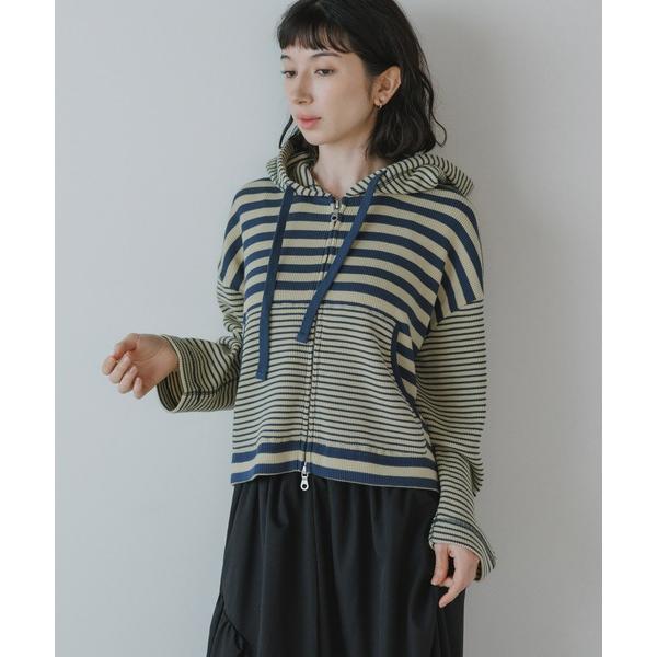 パーカー R.P.miller/ミラー 切り替えボーダーダブルジップパーカー 2026年春夏 レディ...