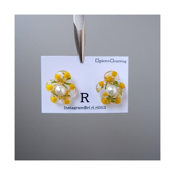 ピアス 「R」1012　小さなミモザフラワーピアス(MA) レディース