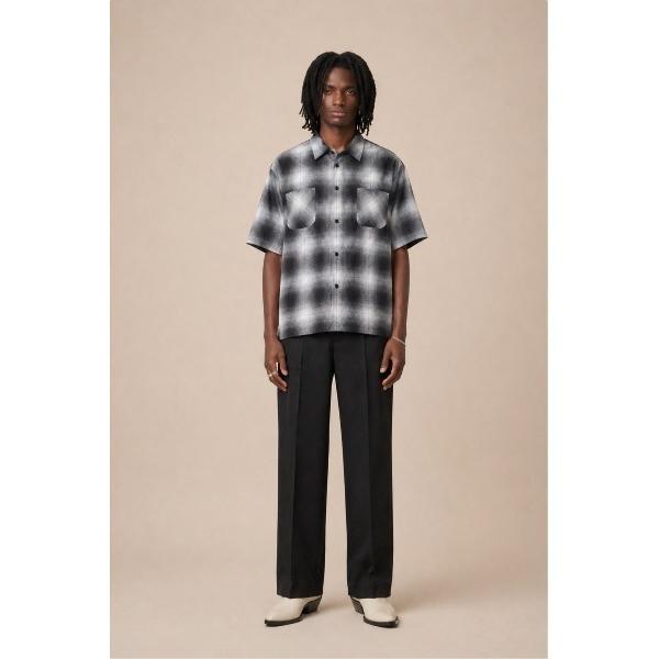 シャツ DAN RIVER ダンリバー / PRINTED RAYON CHECK SS SHIRT...