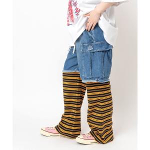 ジーンズ デニム デニムパンツ T1016 ダメージカーゴショーツ レディース