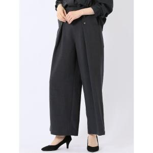 スラックス パンツ 「ストレッチ ゆったり リラックス」m.f.エディトリアル レディース タンブラーオックス ワイドパンツ(セットアップ可能)