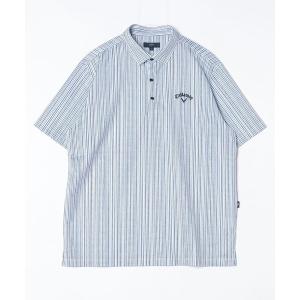 シャツ キャロウェイ  かざあなメッシュストライプ総柄半袖シャツ メンズ