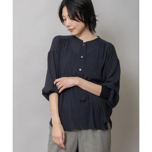 ブラウス シャツ エアーフローデシン×リブカフスブラウス レディース