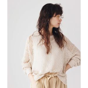 tシャツ 「natural by clip」5ゲージコードヤーン透かしプルオーバー レディース