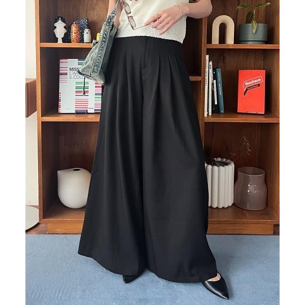 ワイドパンツ パンツ フロントタック ハイウエストスーパーワイドパンツ レディース
