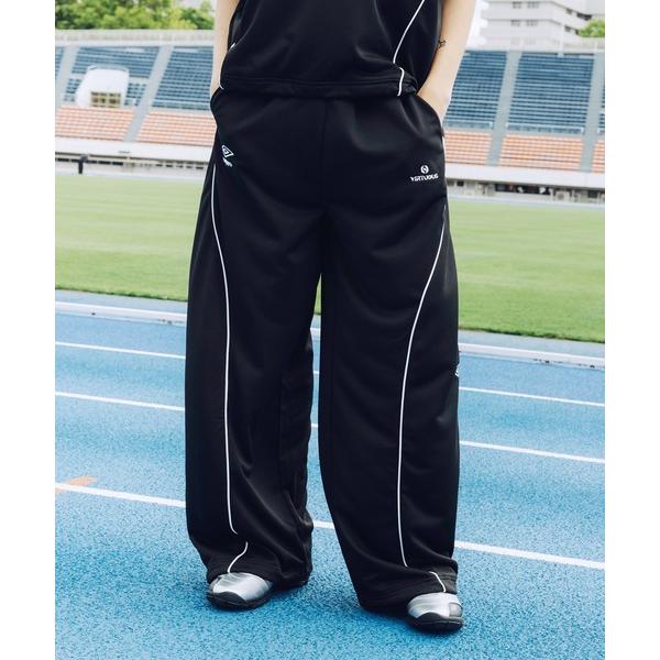 ワイドパンツ スウェットパンツ ジャージ UMBRO別注 ドローコードパイピングオーバーサイズスウェ...