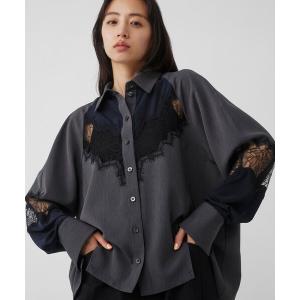 ブラウス シャツ 「新作」トーンカラーレースシャツ｜ウォッシャブル/春服 レディース