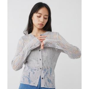 カーディガン 「新作」オパールニットカーデプルオーバー｜シアートップス/細見え/春服 レディース