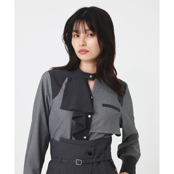 ブラウス シャツ 「新作」ラッフルアシメBL｜ウォッシャブル/オフィスカジュアル/オケージョン/防シ...