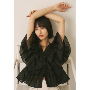 ブラウス シャツ ラッフルシアーブラウス レディース
