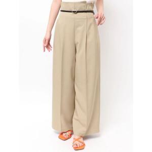 パンツ バイカラーライトベルトパンツ 「夏服」「オフィスカジュアル」 レディース