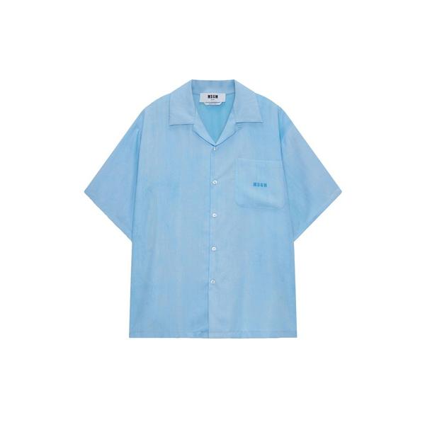 シャツ ライトブルー タイダイ ボウリングシャツ メンズ