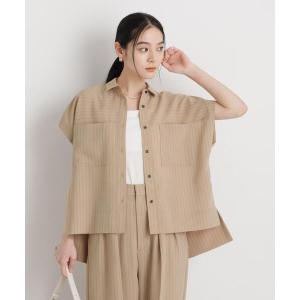 ブラウス シャツ 半袖 メランジドライ ポケットシャツ(セットアップ可) レディース