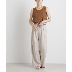 パンツ メランジドライ 2タックワイドパンツ(セットアップ可) レディース
