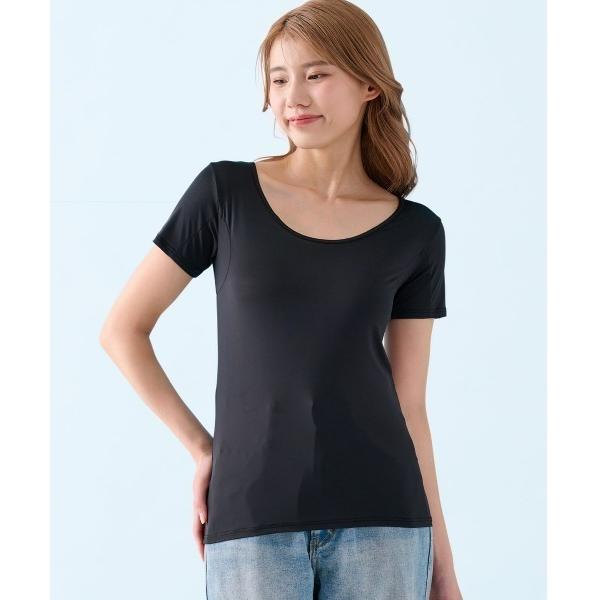 インナーシャツ 肌着 「とにかくさらっと涼しい」半袖(汗取りパッド付き) レディース