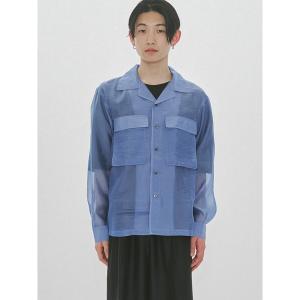 シャツ MIDIUMISOLID Men’s シアーオープンカラーシャツ メンズ レディース
