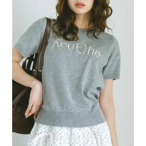 ニット セーター Routine刺繍ハーフスリーブニット レディース｜ZOZOTOWN Yahoo!店