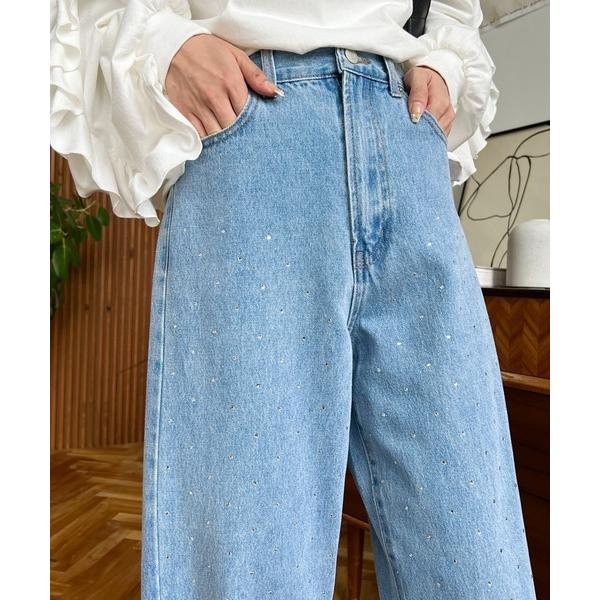 「moment+」 デニムパンツ L ブルー系その他3 レディース