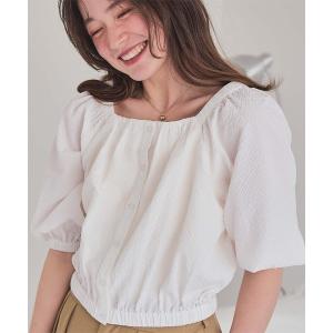 「titivate」 半袖ブラウス M オフホワイト レディース