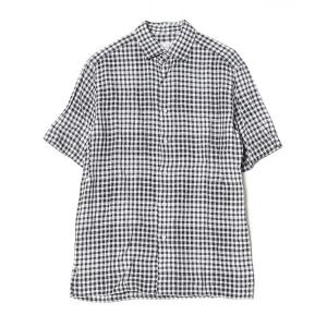 「dunhill」 チェック柄半袖シャツ - ブラック メンズ
