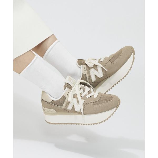 「New Balance」 ローカットスニーカー 23.5cm ブラウン レディース