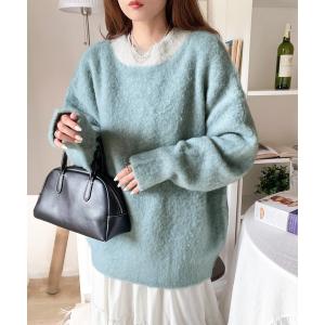 「classicalelf」 ニットカーディガン LARGE ブルー レディース