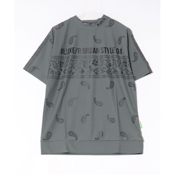tシャツ (RM)「LUXE/R GOLF」ストレッチ スムース 総柄 ハイネック Tシャツ メンズ...