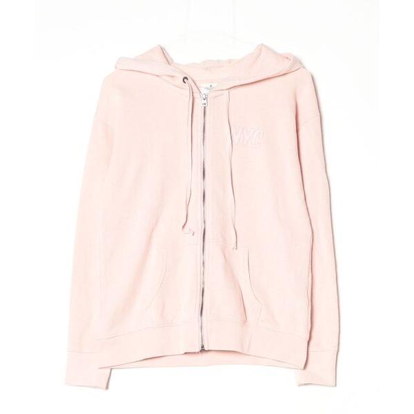「American Eagle」 ジップアップパーカー X-SMALL ピンク メンズ