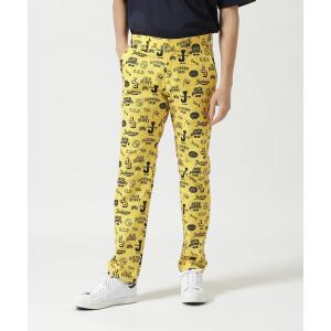 パンツ PEストレッチロゴプリントロングパンツ メンズ