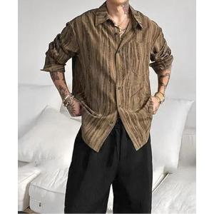 シャツ KINBLEE ランダムストライプ ルーズ レギュラーカラーシャツ メンズ レディース