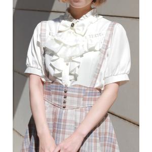 ブラウス シャツ リボン×ジャボブローチＢＬ レディース