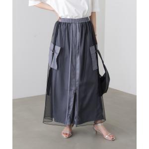 パンツ チュールドッキングフロントZIPパンツ レディース